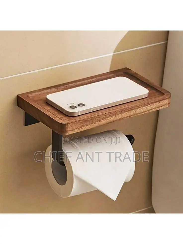 Dark Wood Tissue Holder. T Roll Jz0042