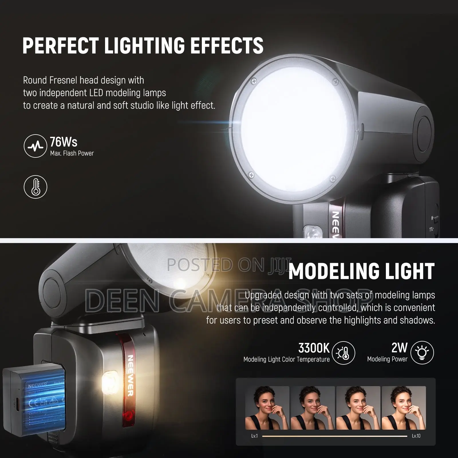 Neewer Z2 3000mah Battery TTL Round Head Flash Speedlite