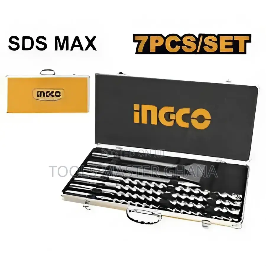 7 Pcs Sds Max Hammer Drill Bit And Chisel Set - Akd5075