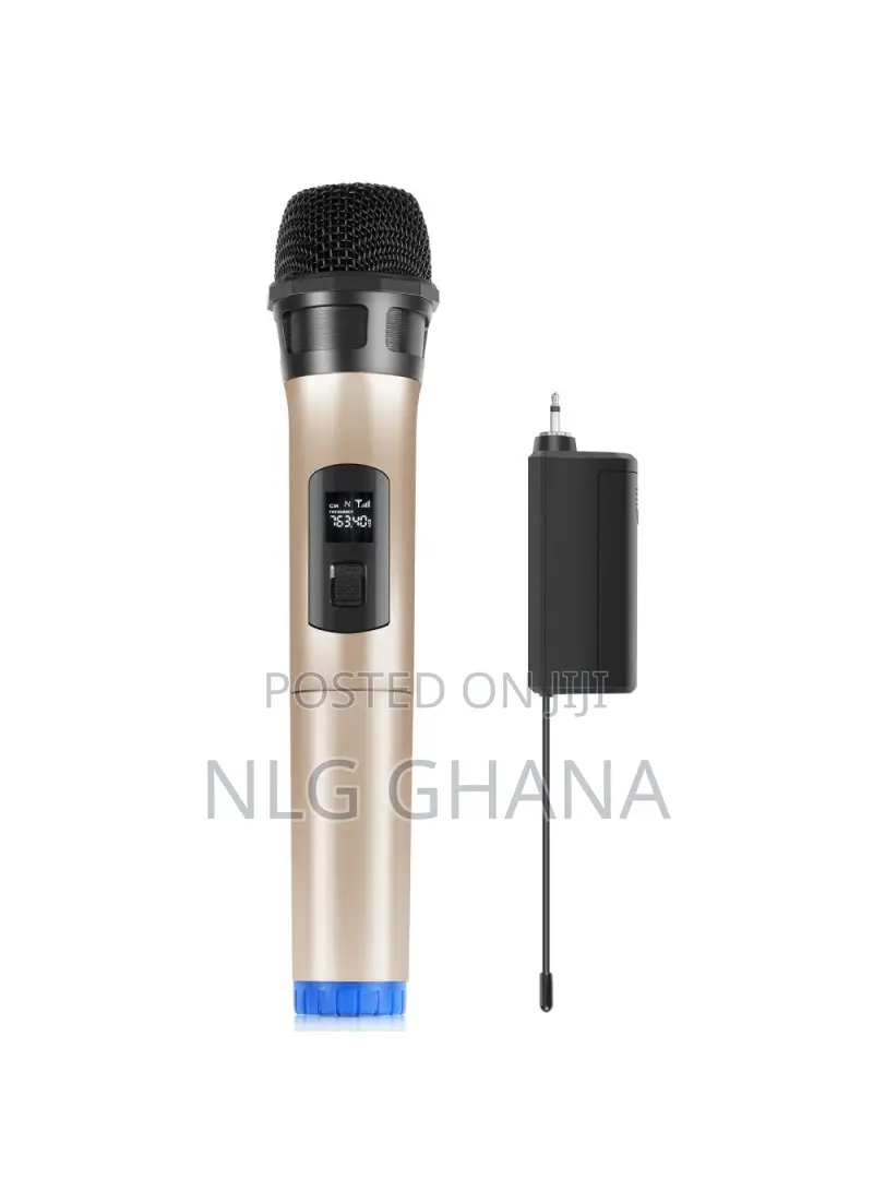 Uhf Wireless Dynamic Microphone With LED Display Battery Pow