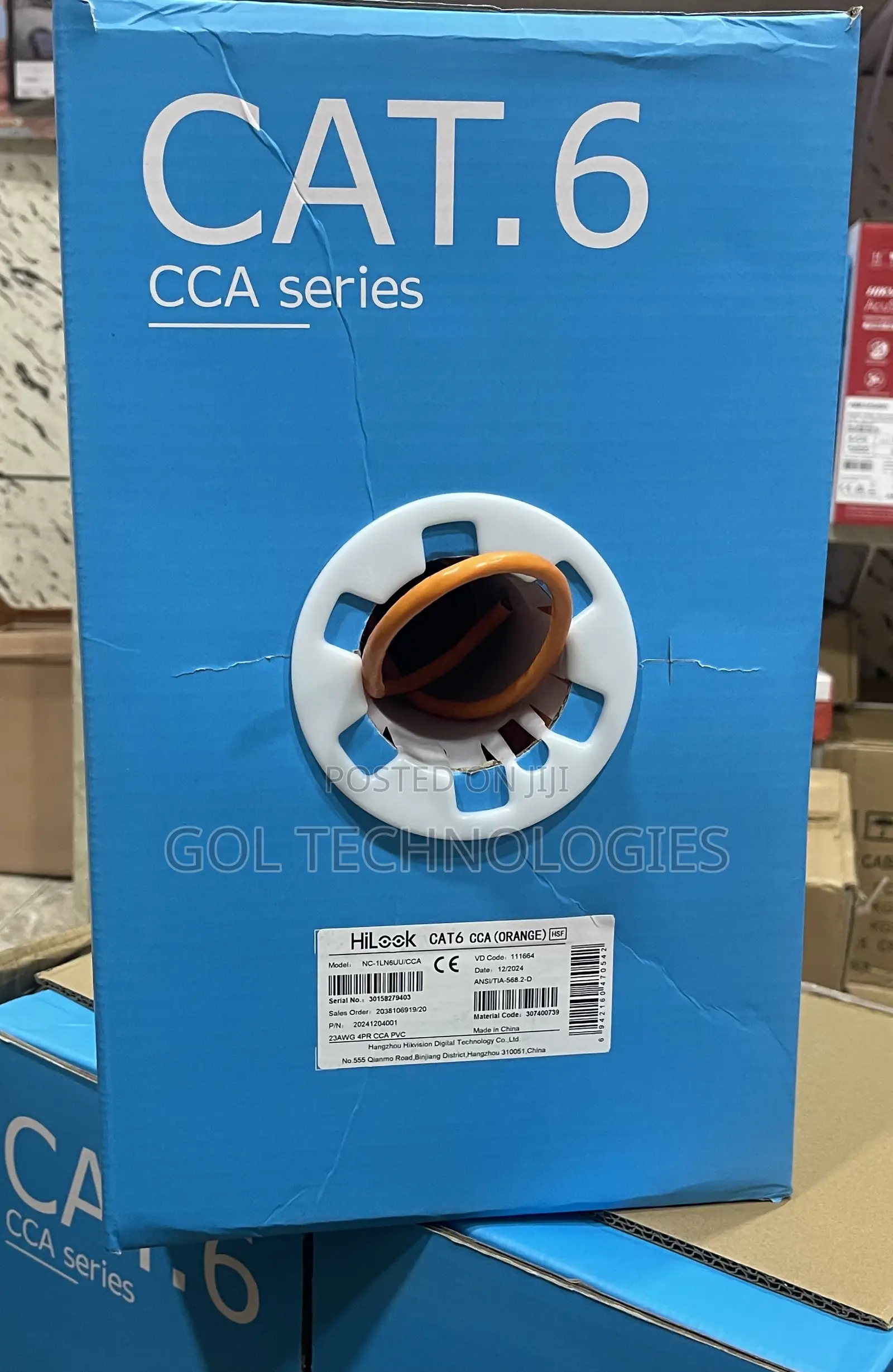 Cat6 305m Cable Utp Hilook Original Cca (Orange) Nc-1ln6uu