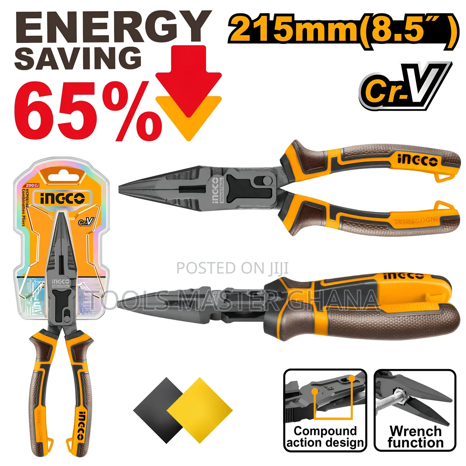 Compound Action Long Nose Pliers - Hclnp58200
