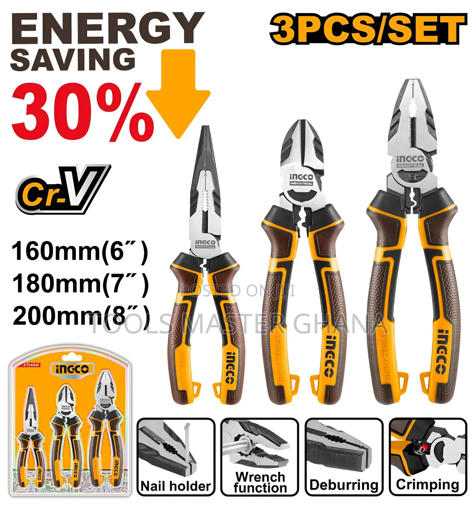 3 Pcs High Leverage Pliers Set - Hkhlps2831
