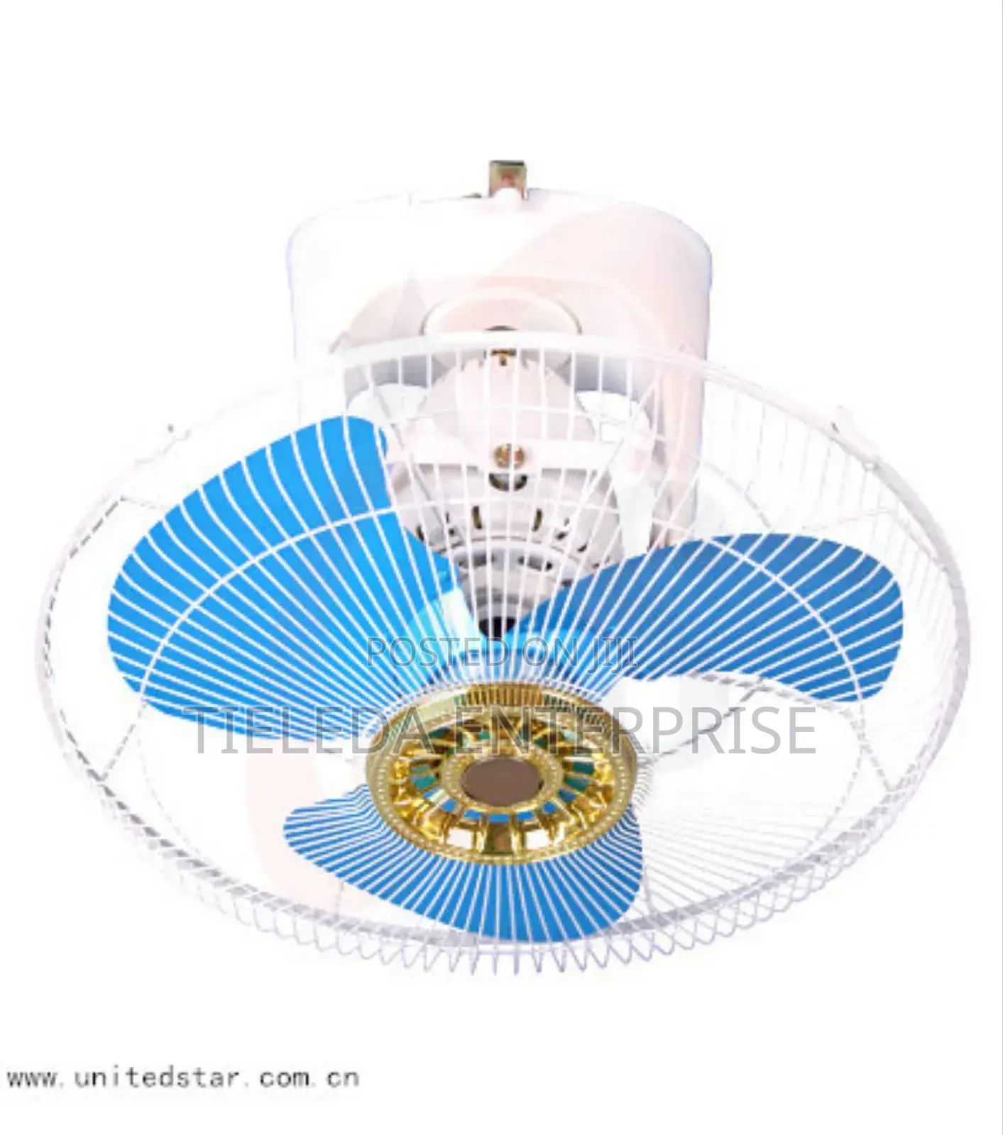 White and Blue Obite Ceiling Fan