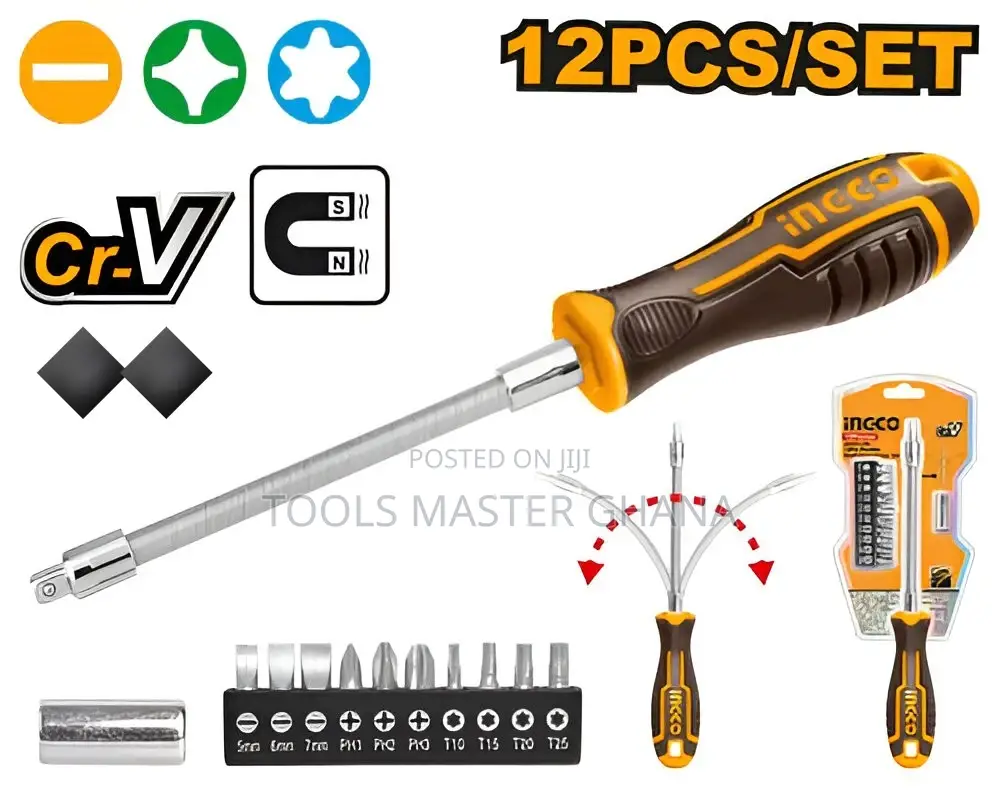 12 Pcs Flexible Shaft Screwdriver Set - Aksdfl1208