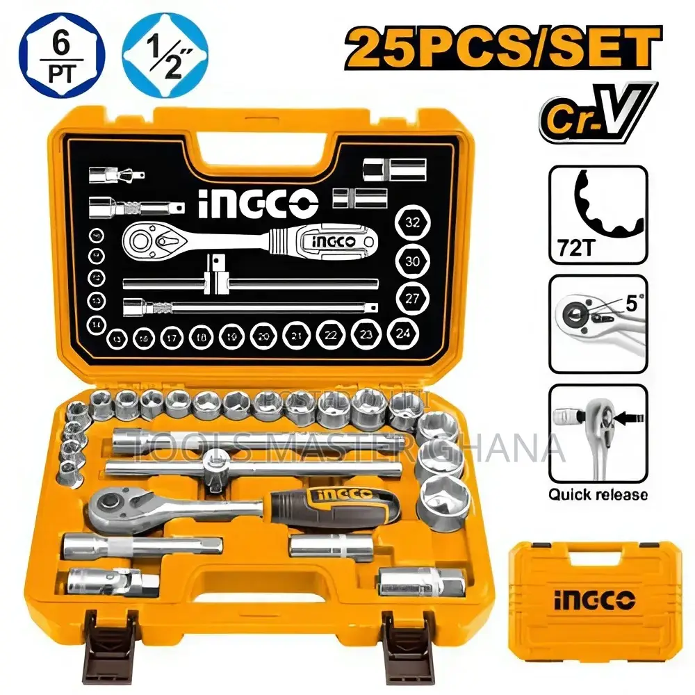 25 Pcs 1/2" Socket Set - Hkts12251