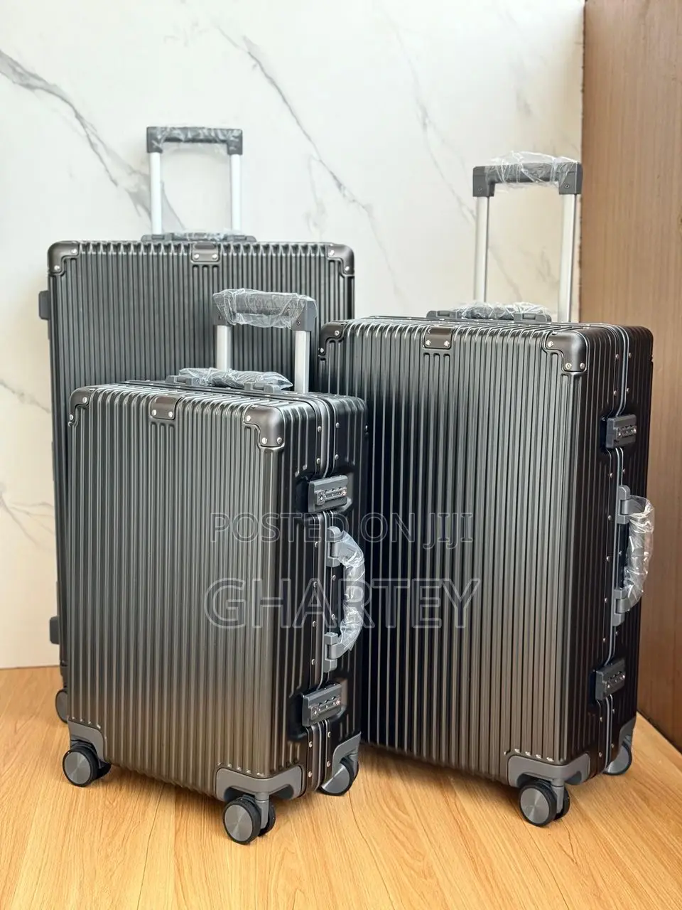 Password Lock 3 Pieces Luggage Set - Gray (Free Delivery)