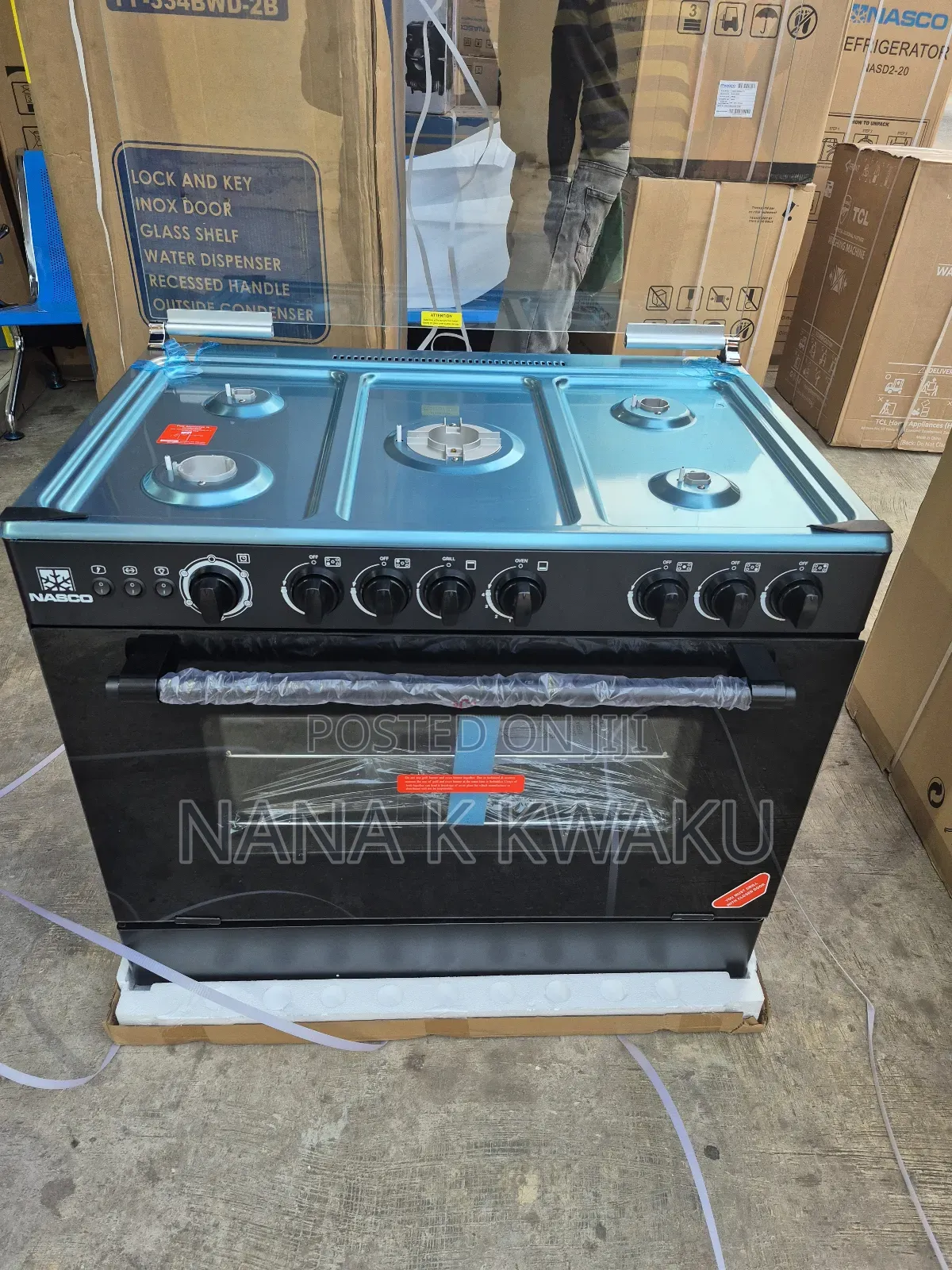Hot Nasco 5 Burner Gas Cooker_oven Grill Auto Ignition