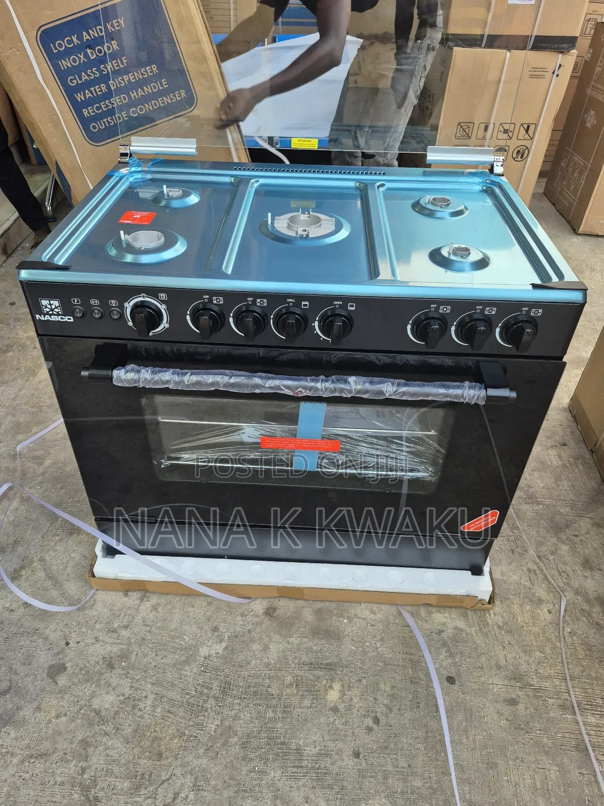 Hot Nasco 5 Burner Gas Cooker_oven Grill Auto Ignition