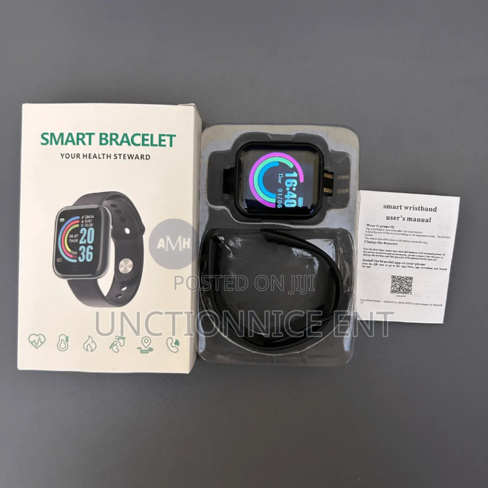 Smart Watch Step Heart Rate Compatible Ios / Android - Black