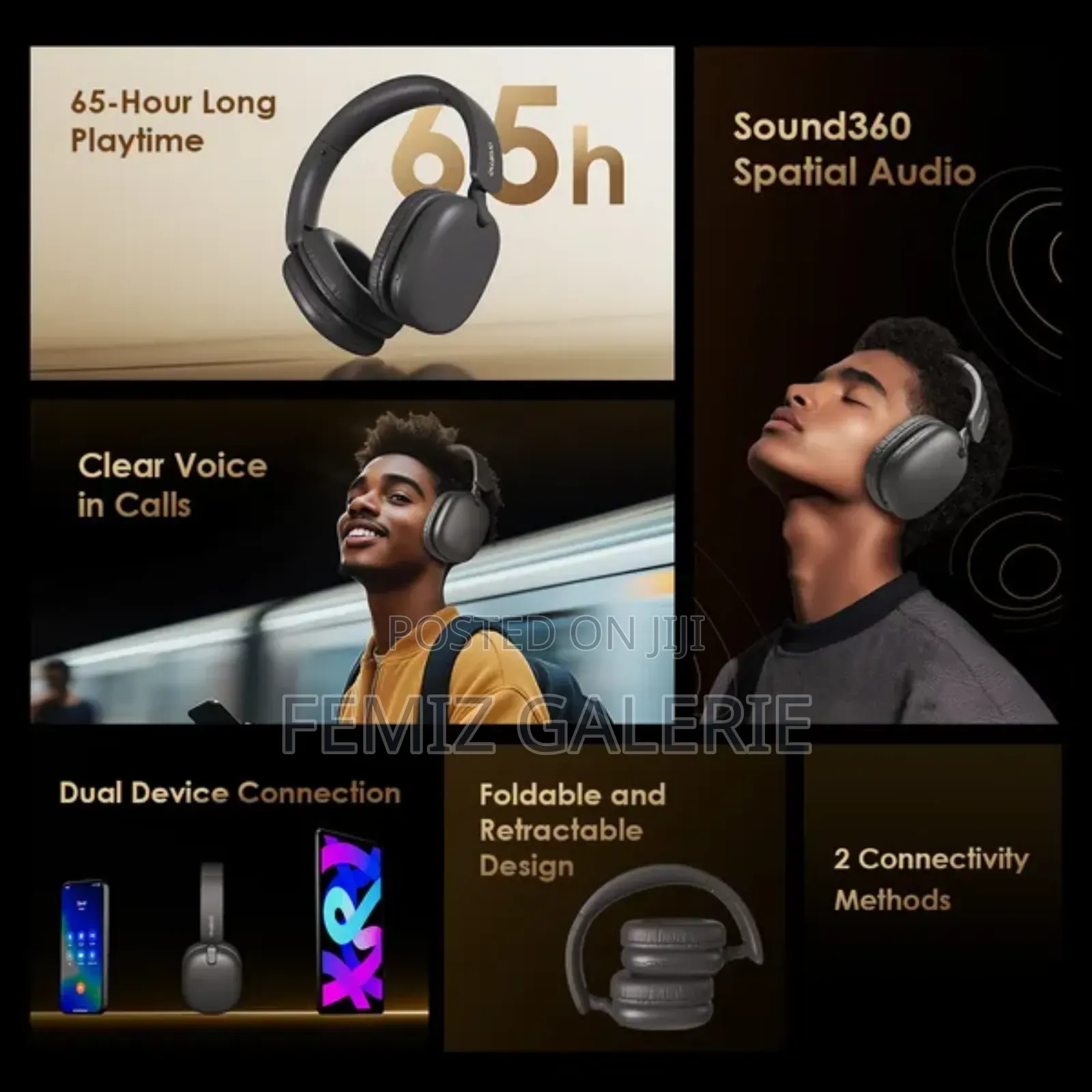 Oraimo Boompop Lite Enc Over-Ear Wireless Headphones