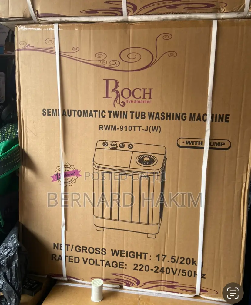 Roch Washing Machine 9kg Semiautomatic