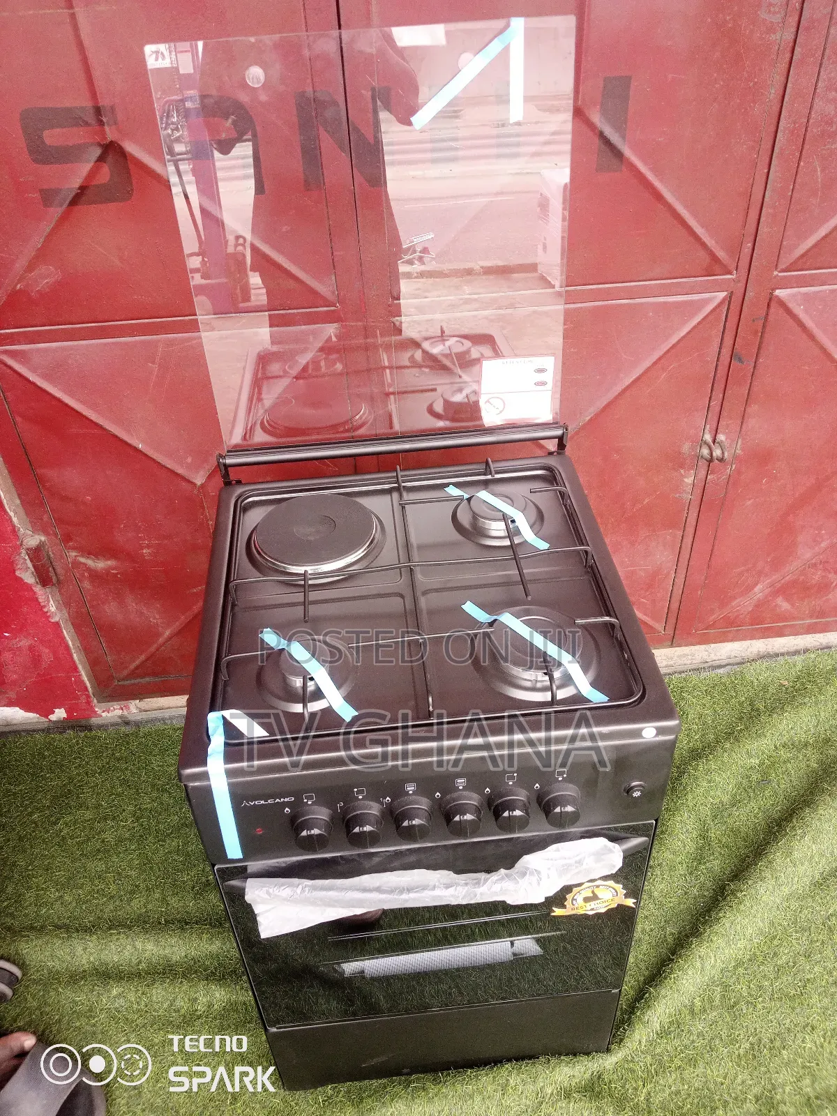 3 Gas Burner With 1 Electric Volcano Gas Burner (Black)