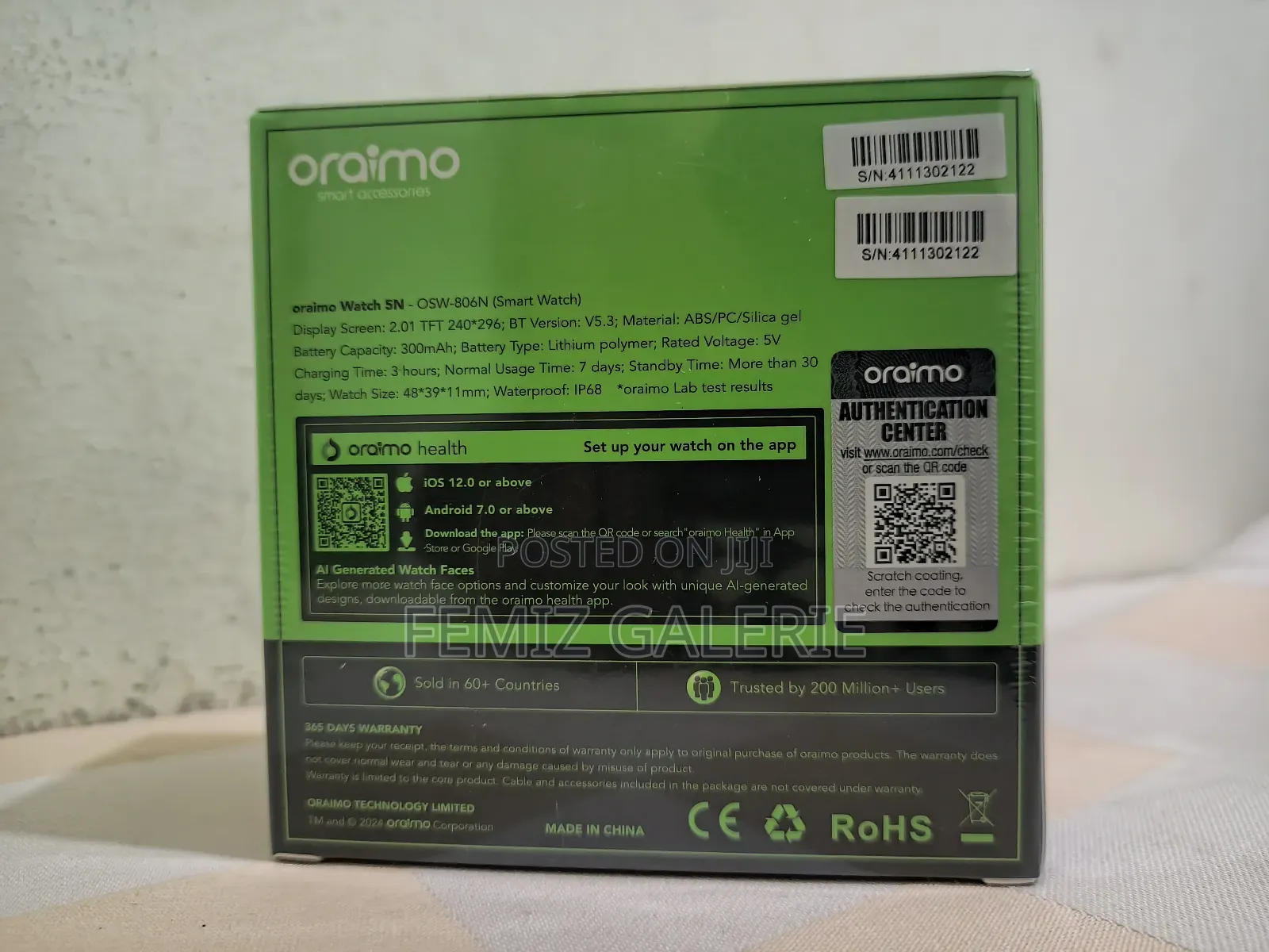 Oraimo Watch 5n 2.01'' TFT Ip68 Smart Watch