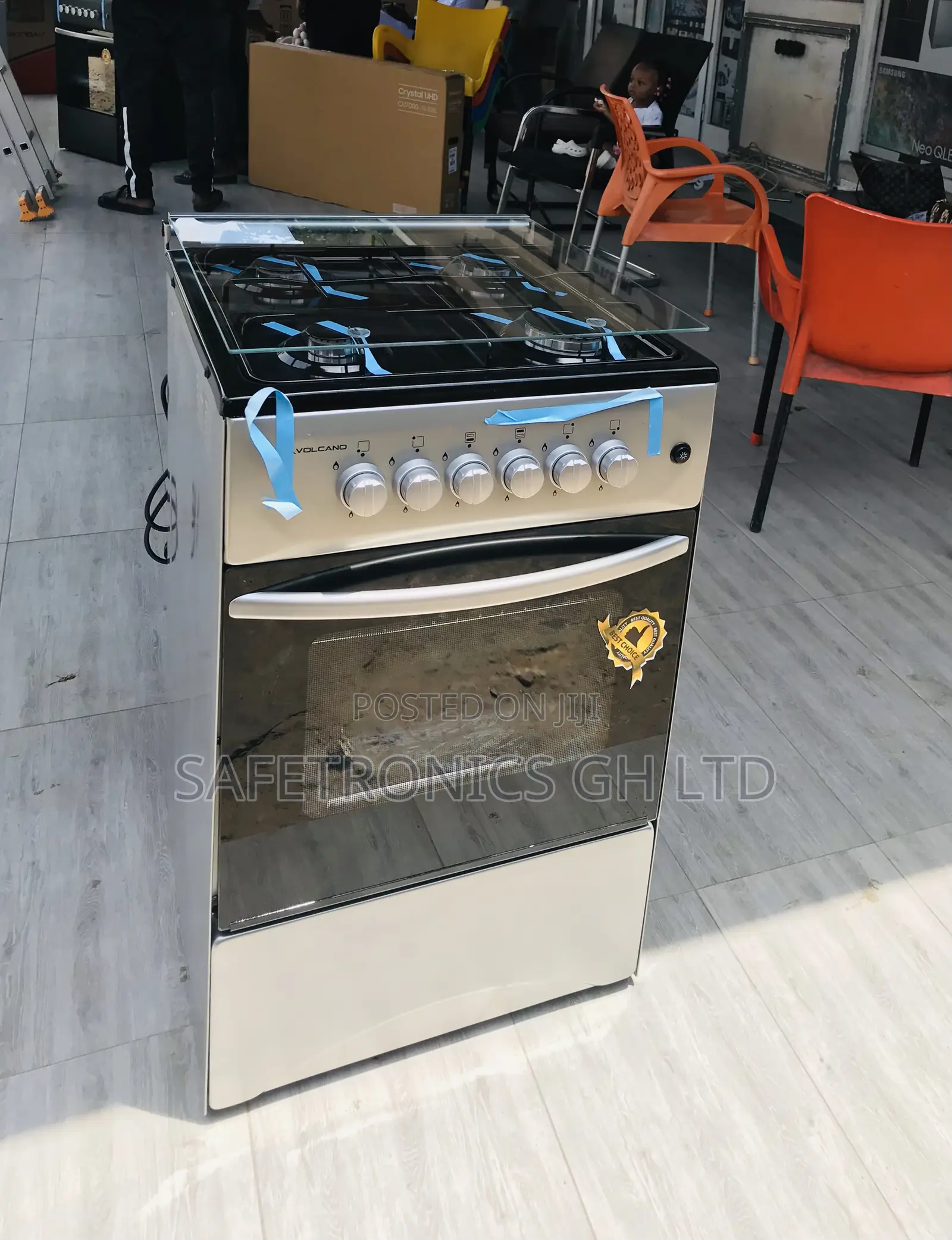 Buy Gray Volcano 4 Gas Cooker Oven 50/50 Glass Lid