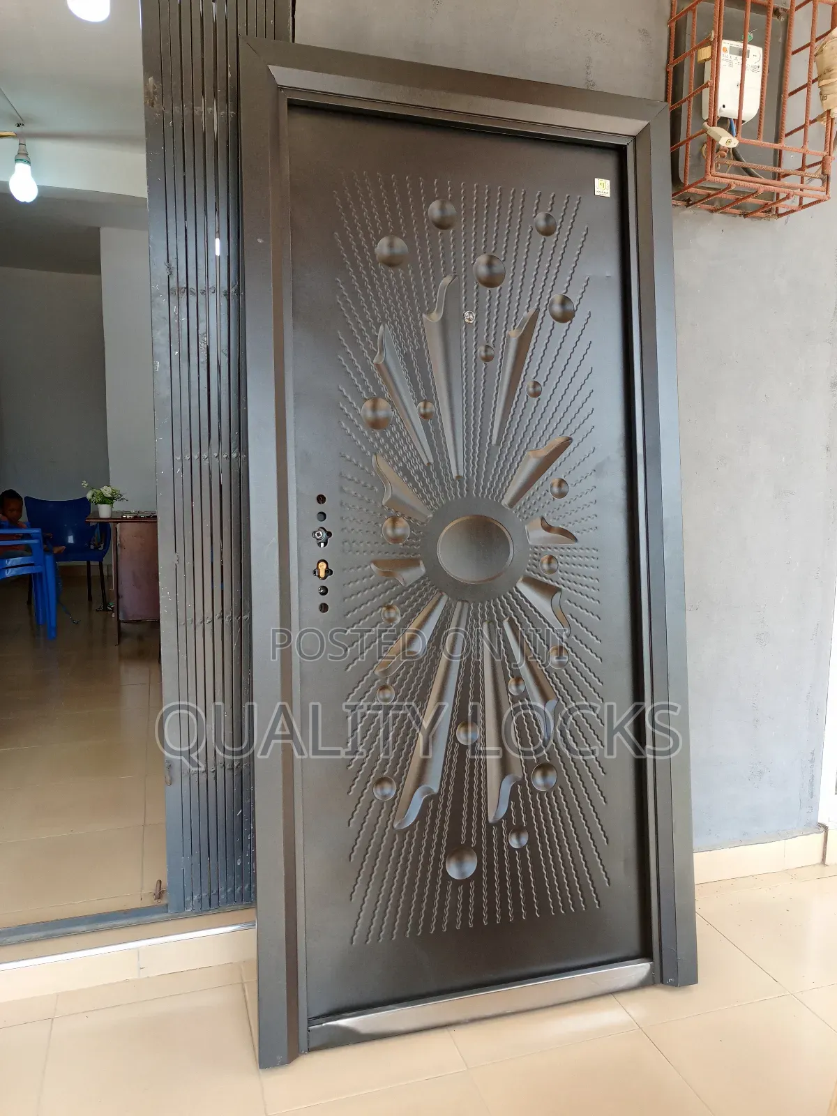 All Black Standard Metal Security Door