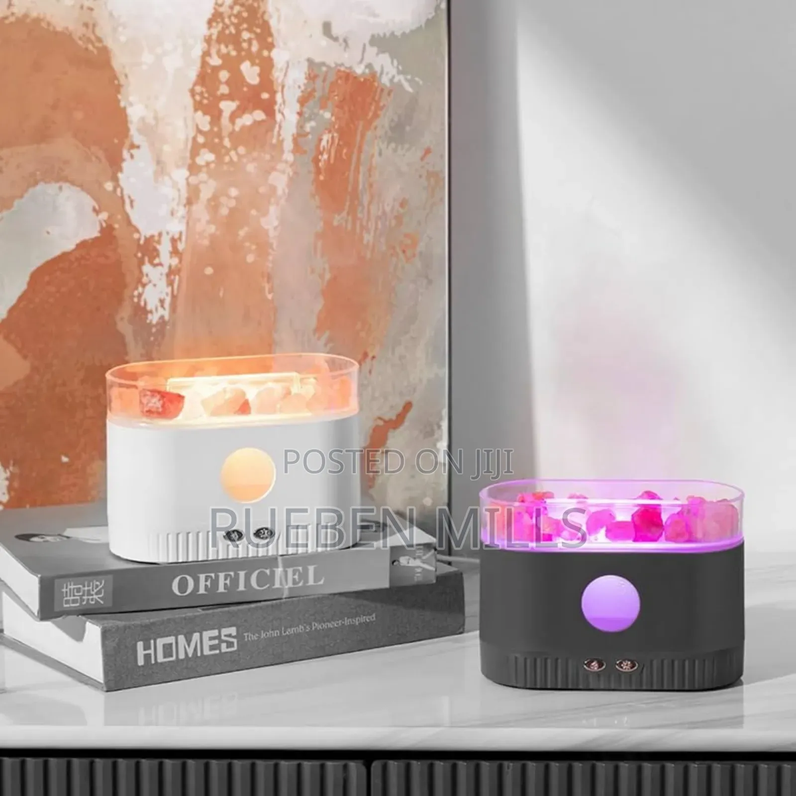 Colorful Flame Night Light Air Purifier Humidifier Diffuser