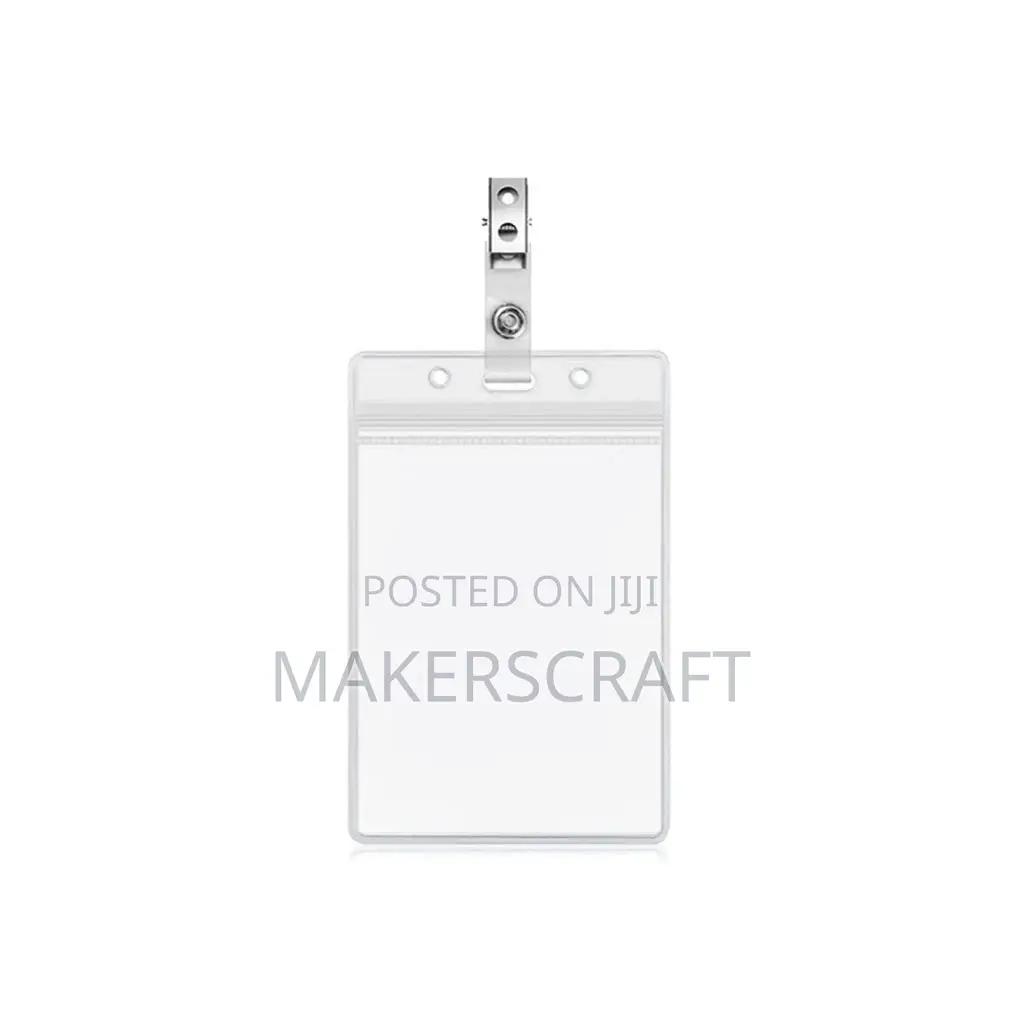 Transparent Id Card Holder (Pouch) With Clip
