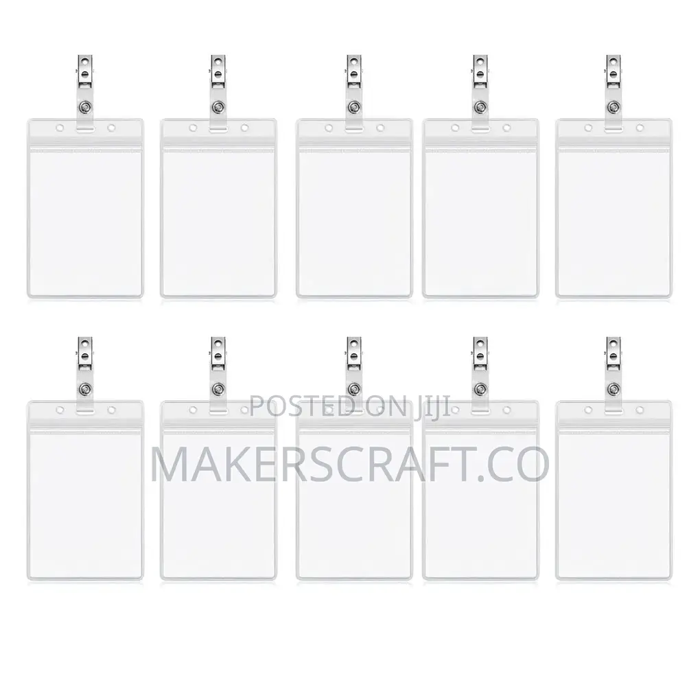 Transparent Id Card Holder (Pouch) With Clip
