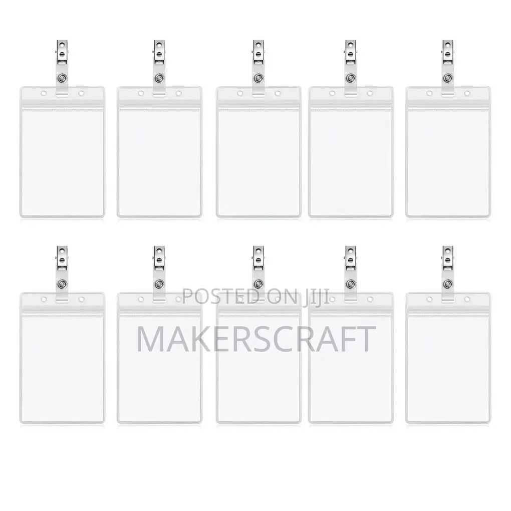 Transparent Id Card Holder (Pouch) With Clip