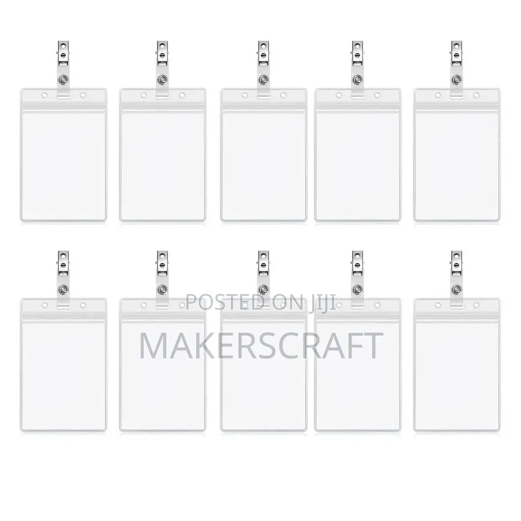 Transparent Id Card Holder (Pouch) With Clip