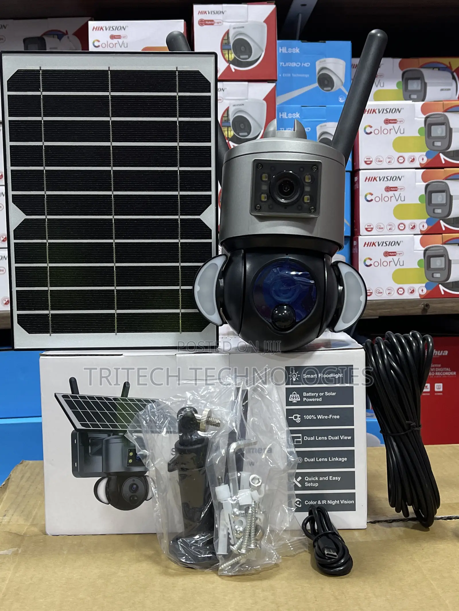 Ubox Outdoor 4g Panorama 6mp Solar Camera With Flash