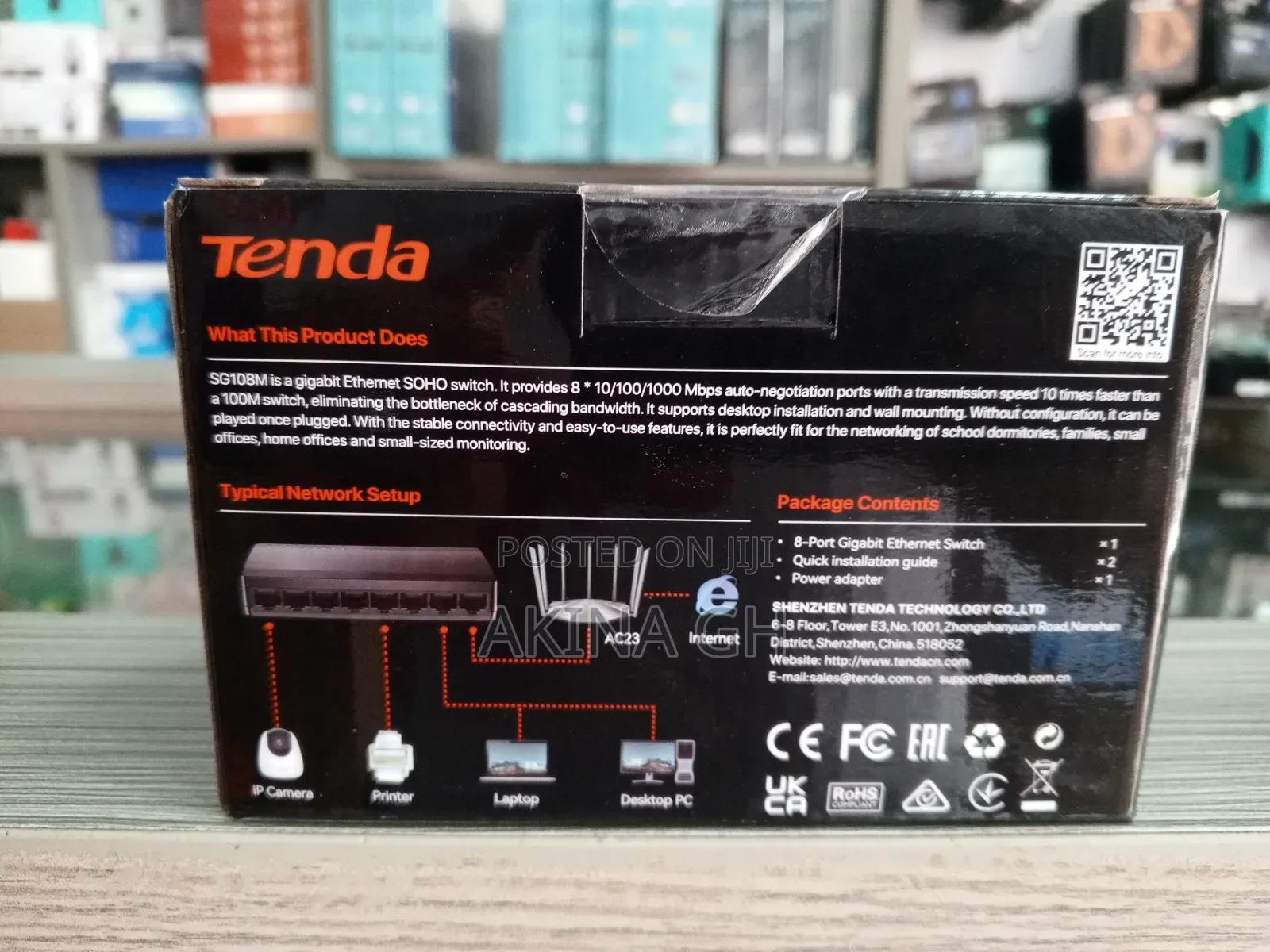 Tenda 8 Port Gigabit Ethernet Switch Sg108m