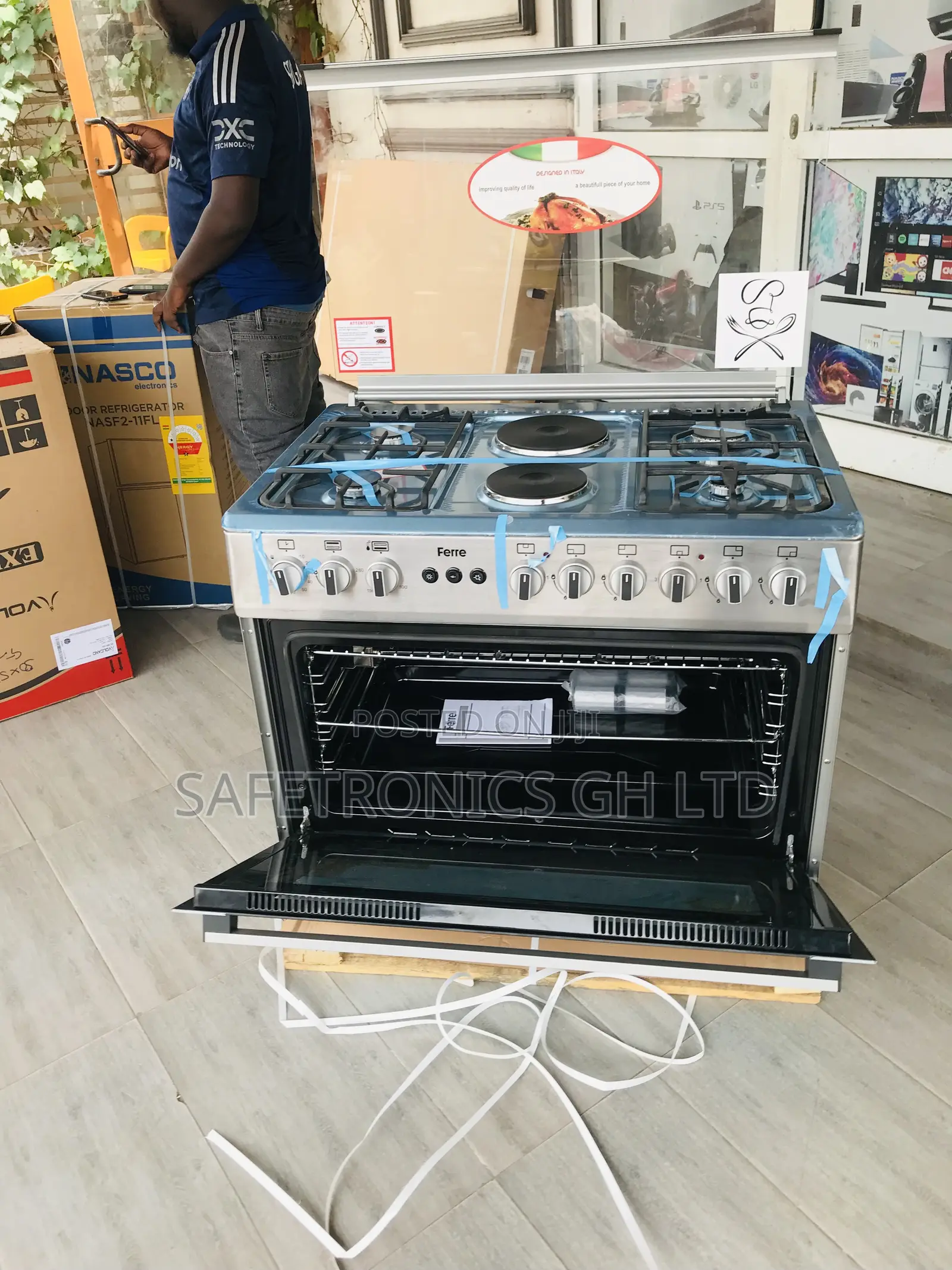 Fast Cooking 60x90 Ferre Turkish 4 Gas 2 Electric Grey