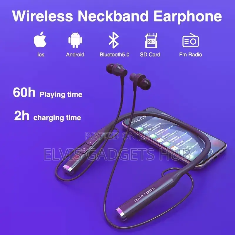 Sports Necklace With Mic Fm Radio Headset