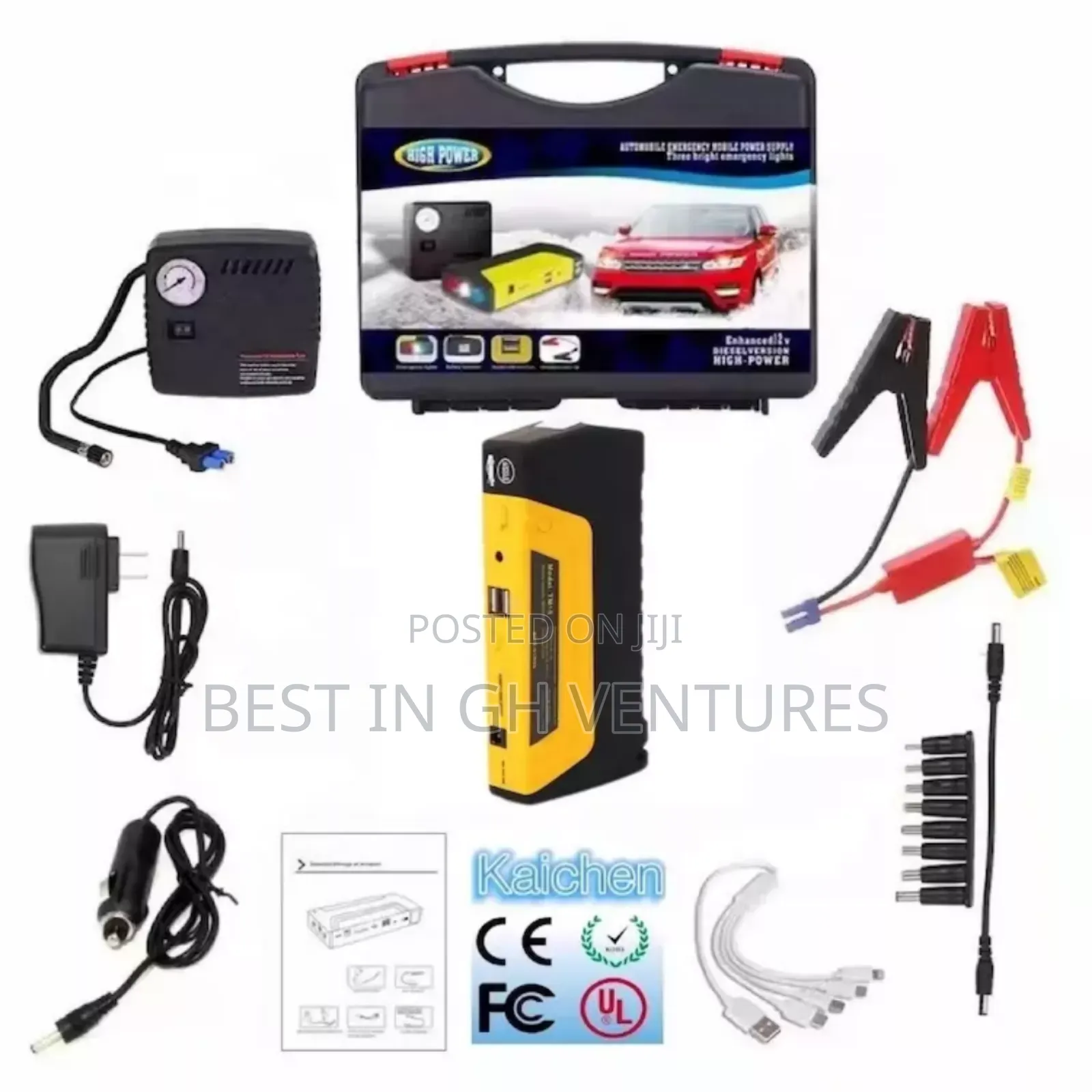 12v Car Emergency Jump Starter + Tire Pump