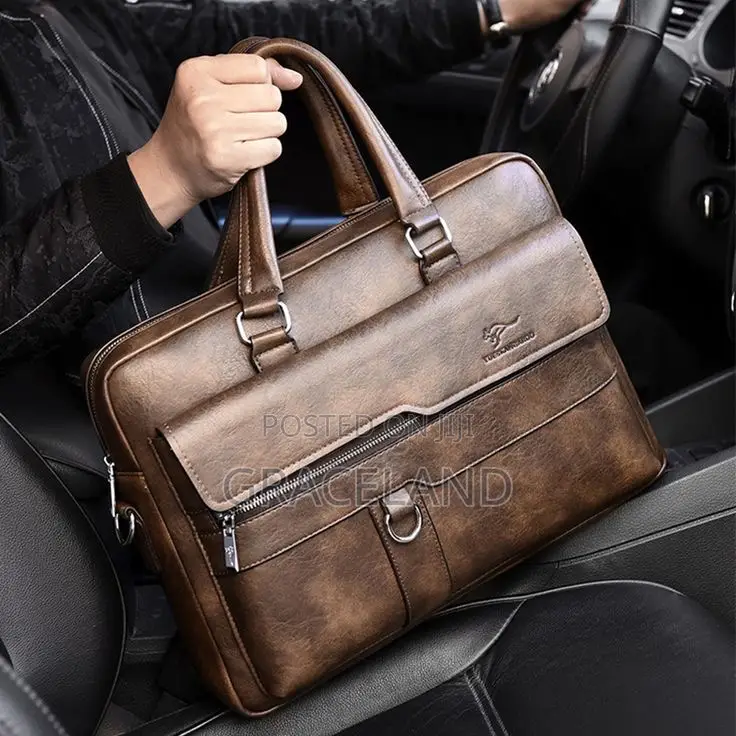 Original Men Leather Briefcase Lawyer Handbag 14inche