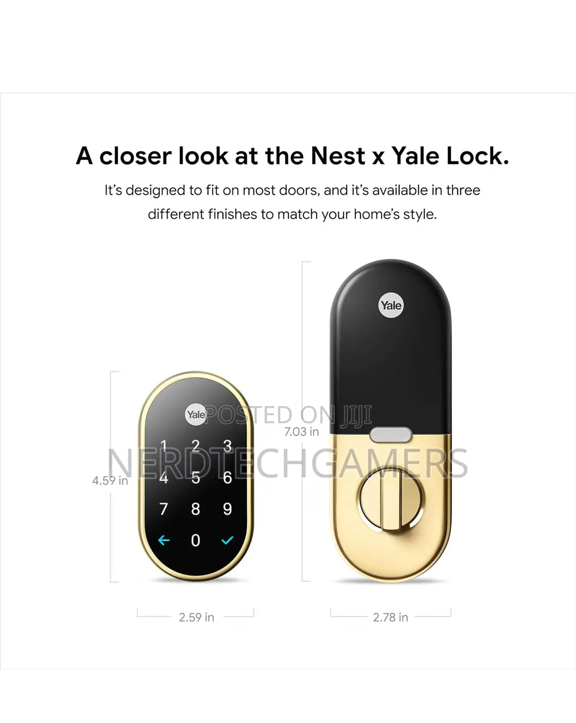 Nest X Yale Lock - Tamper-Proof Smart Lock for Keyless Entry