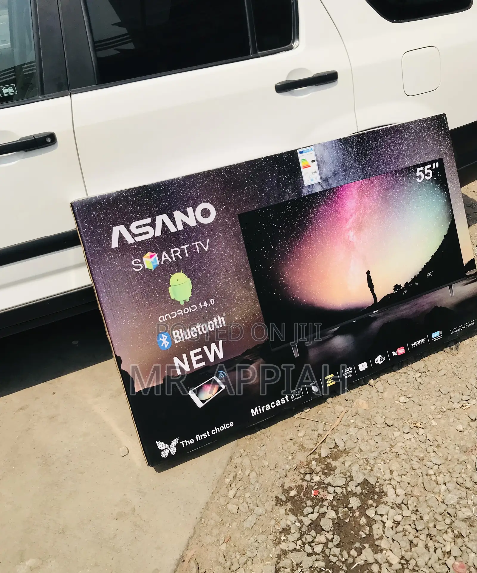 Sealed in Box Asano 55” Smart Screen Television(Black)