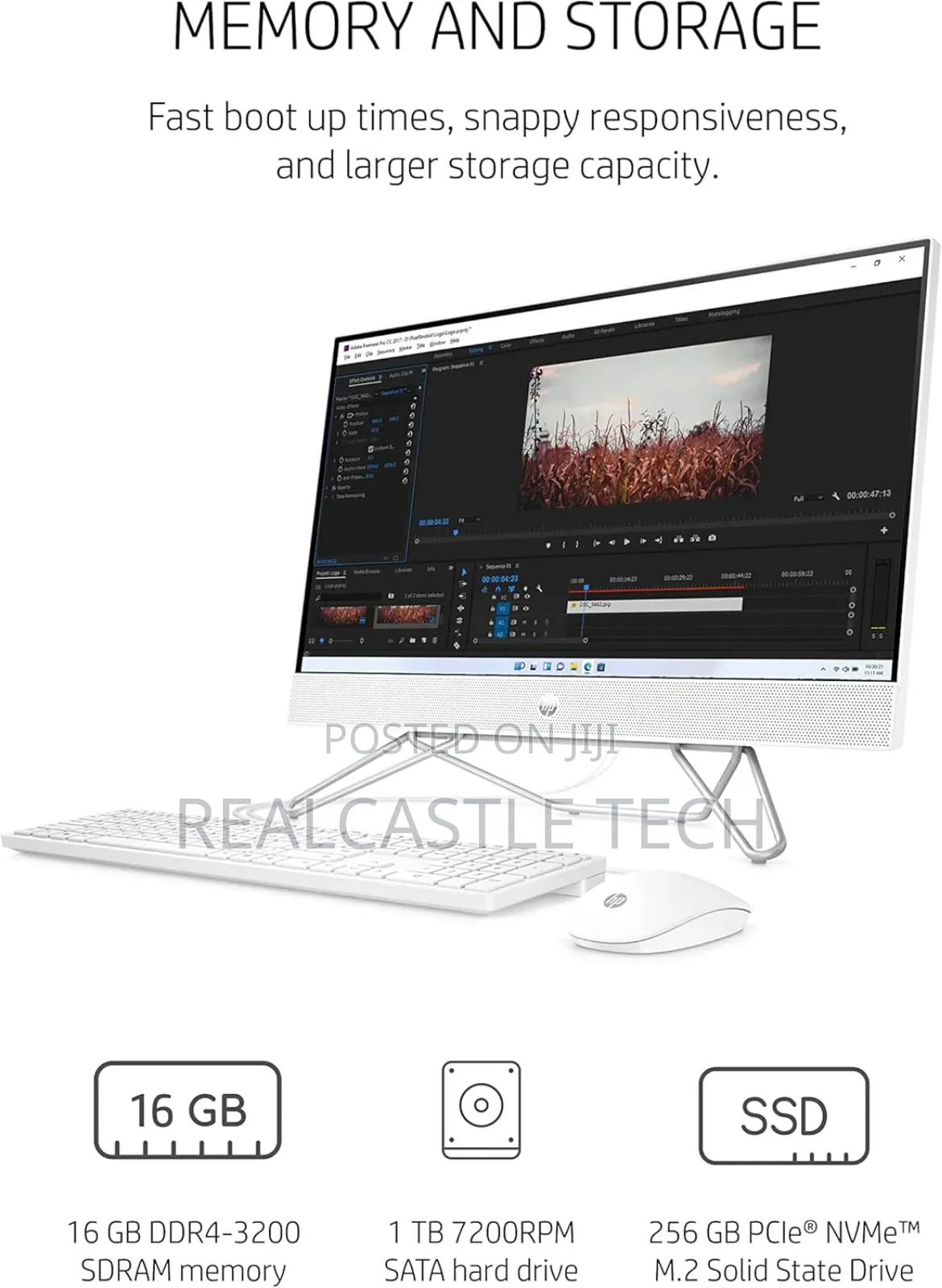 New Desktop Computer HP AiO 24 8GB Intel Core I5 SSD 512GB