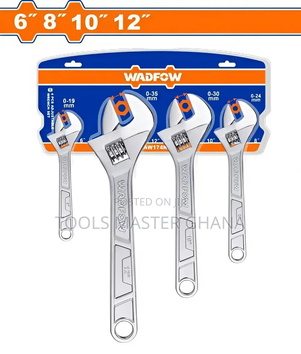 4 Pcs Adjustable Wrench Set # Waw174k