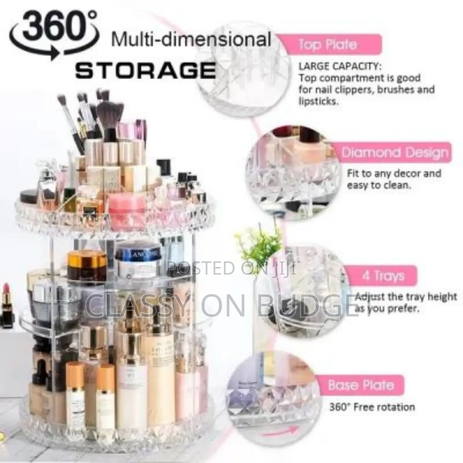 360 Rotating Cosmetics Storage Box
