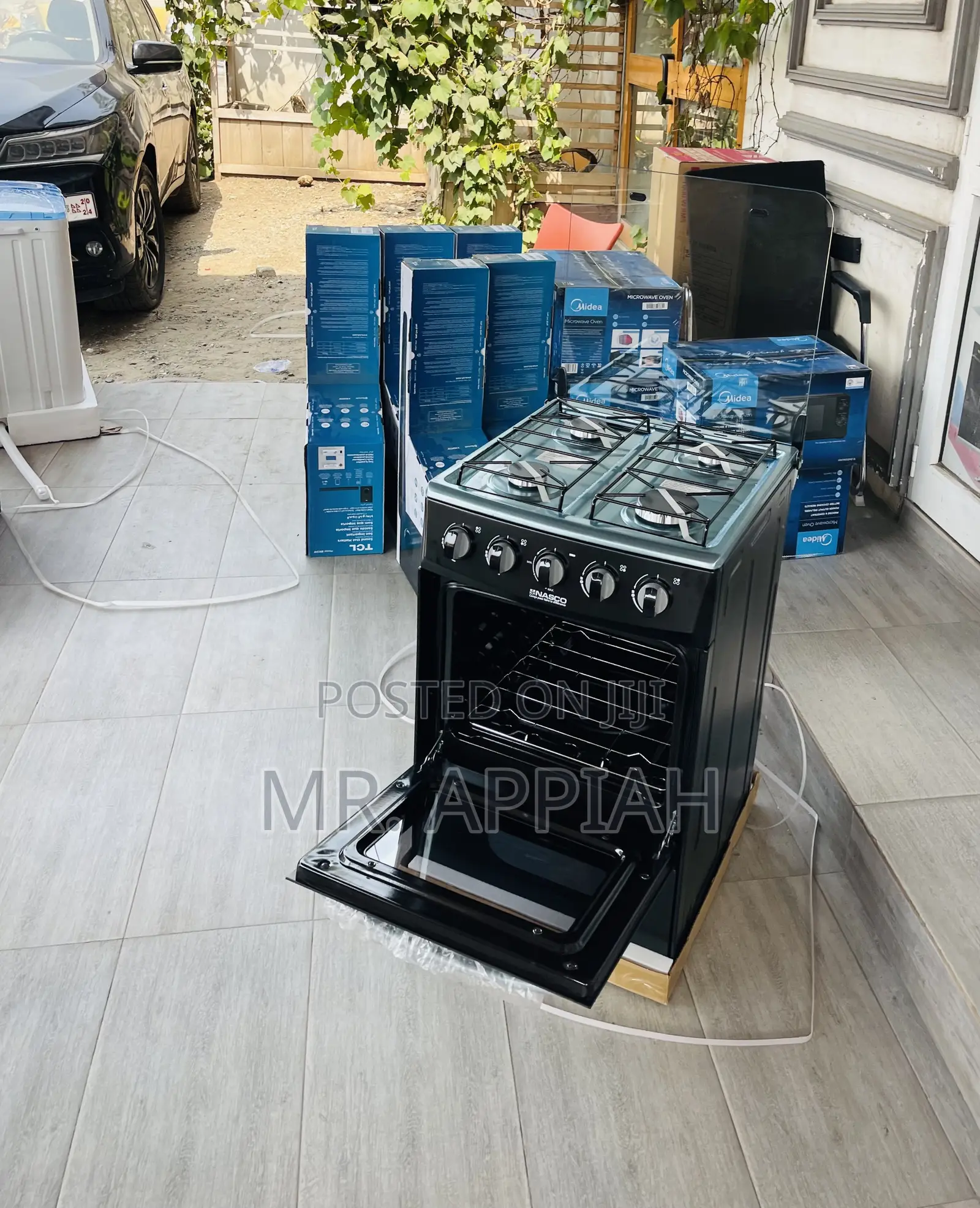 Authentic Nasco Gas Oven 4 Burner With Oven,Black
