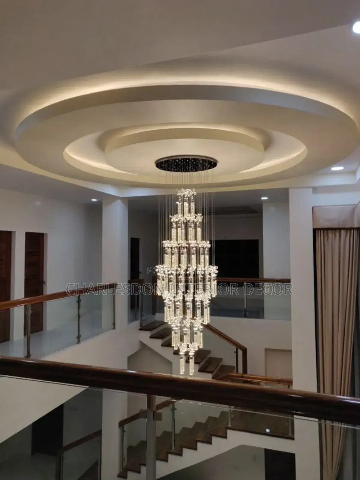Quality P O P, Tv Stand, Arc Design, Skimming, Wall Design