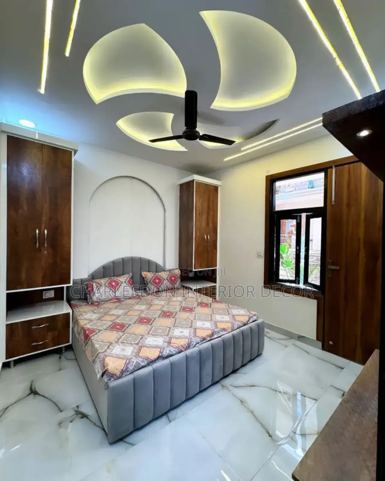 Quality P O P, Tv Stand, Arc Design, Skimming, Wall Design