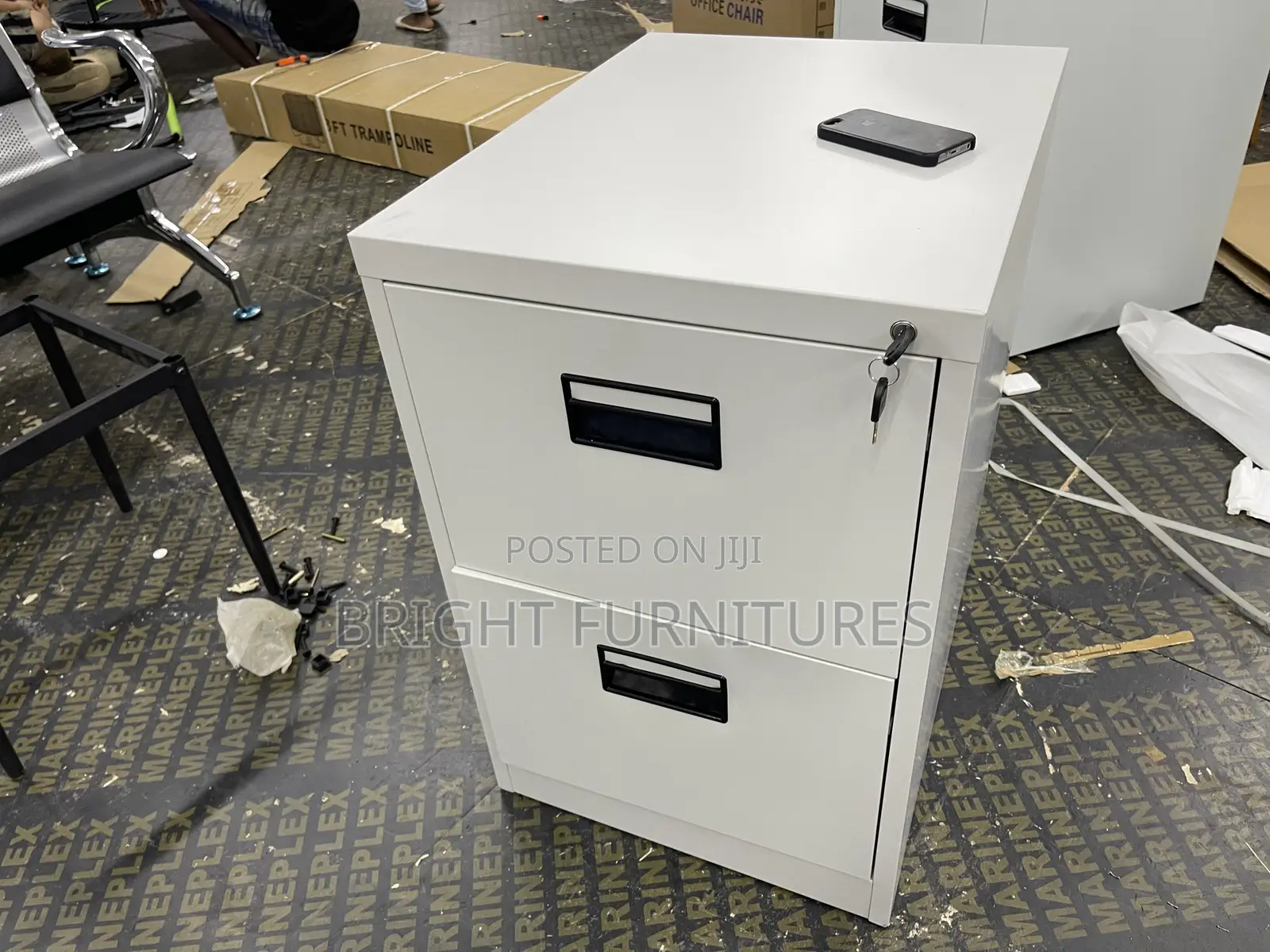 Modern Home Office 2 Drawer Vertical Metal Storage Cabinet