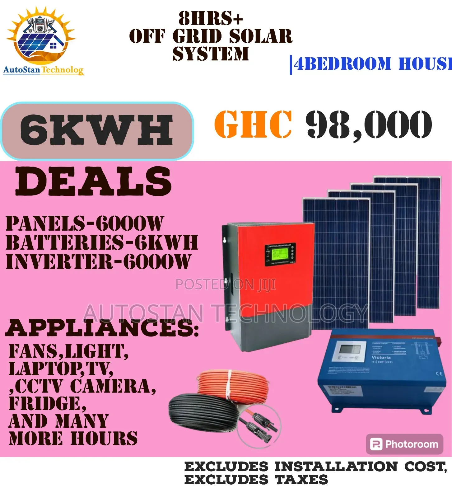 6kva (6000watts) Solar Power Off-Grid