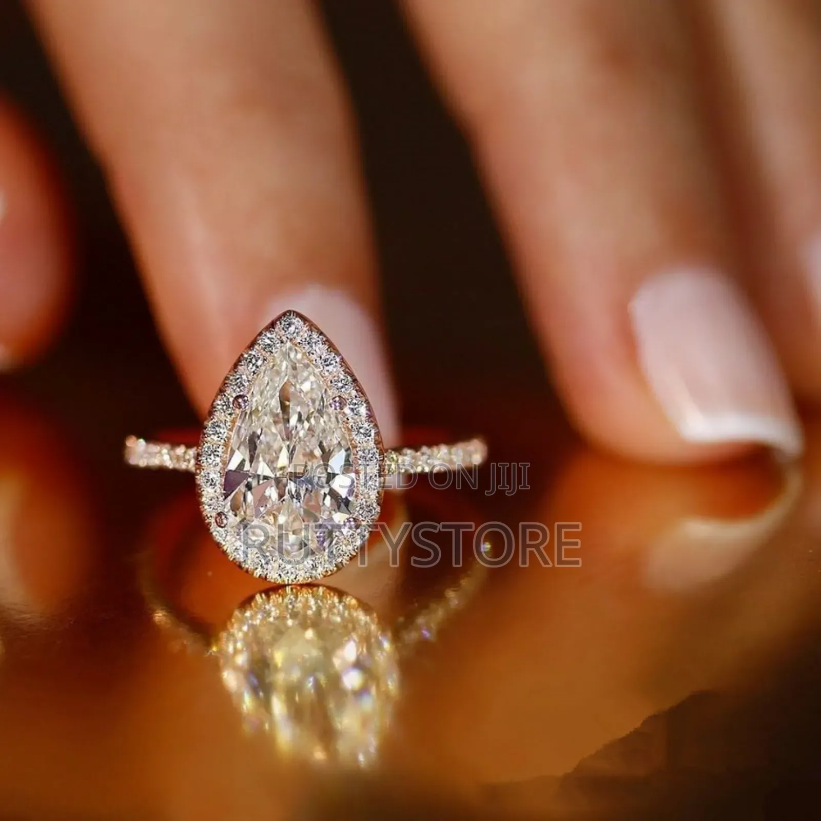 Pear-Shaped Dainty Promise Ring (Free Case)