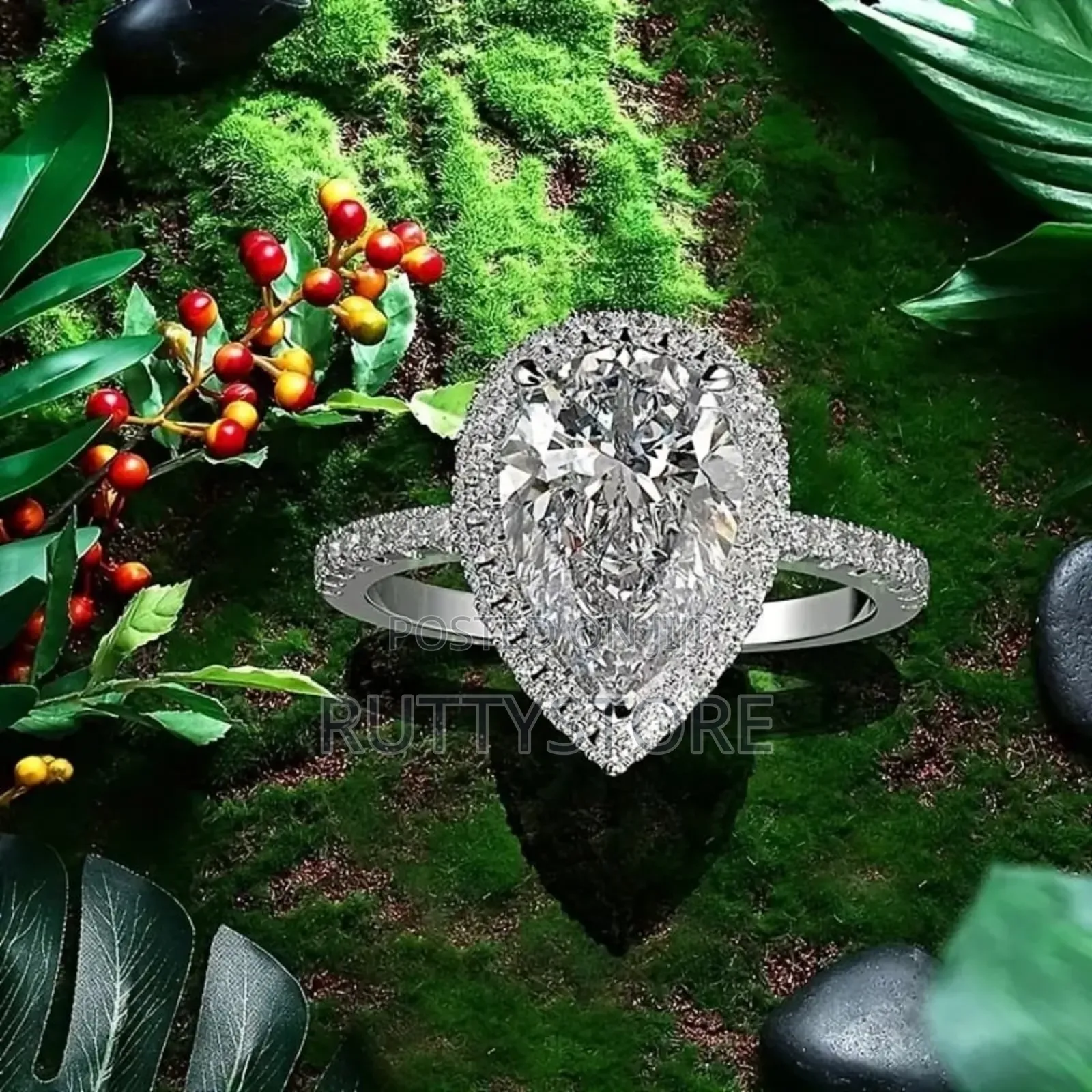Pear-Shaped Dainty Promise Ring (Free Case)