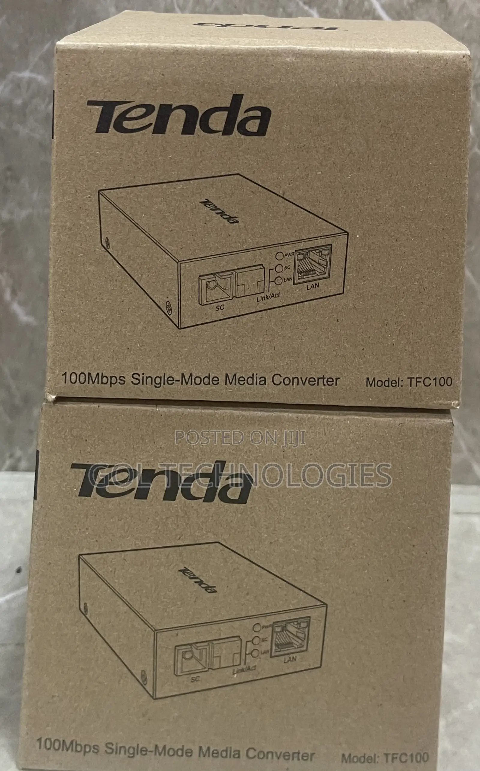 Fiber Media Converter Single Mode a B Tenda Tfc100 a B