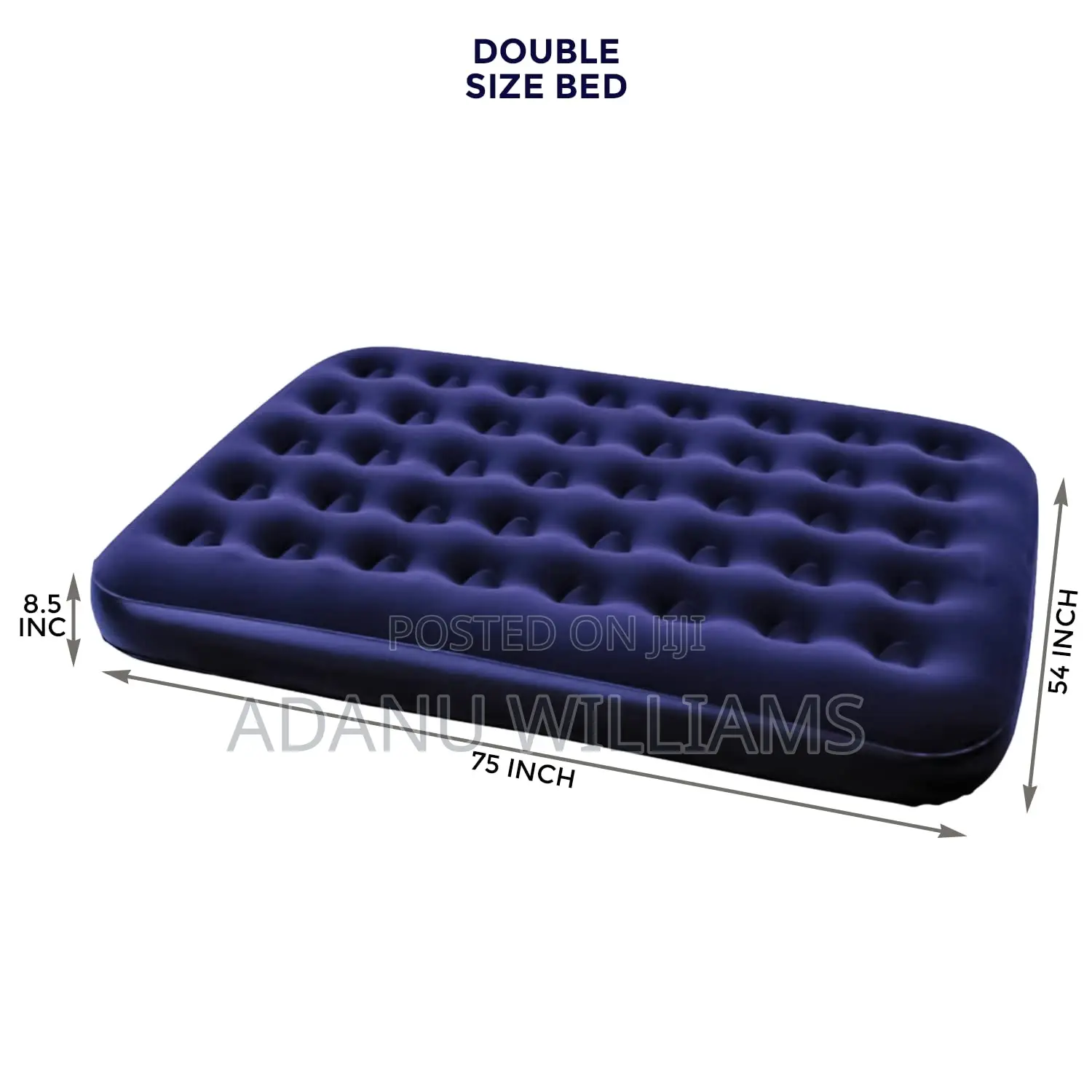 Inflatable Flocked Double Size Airbed With Pump