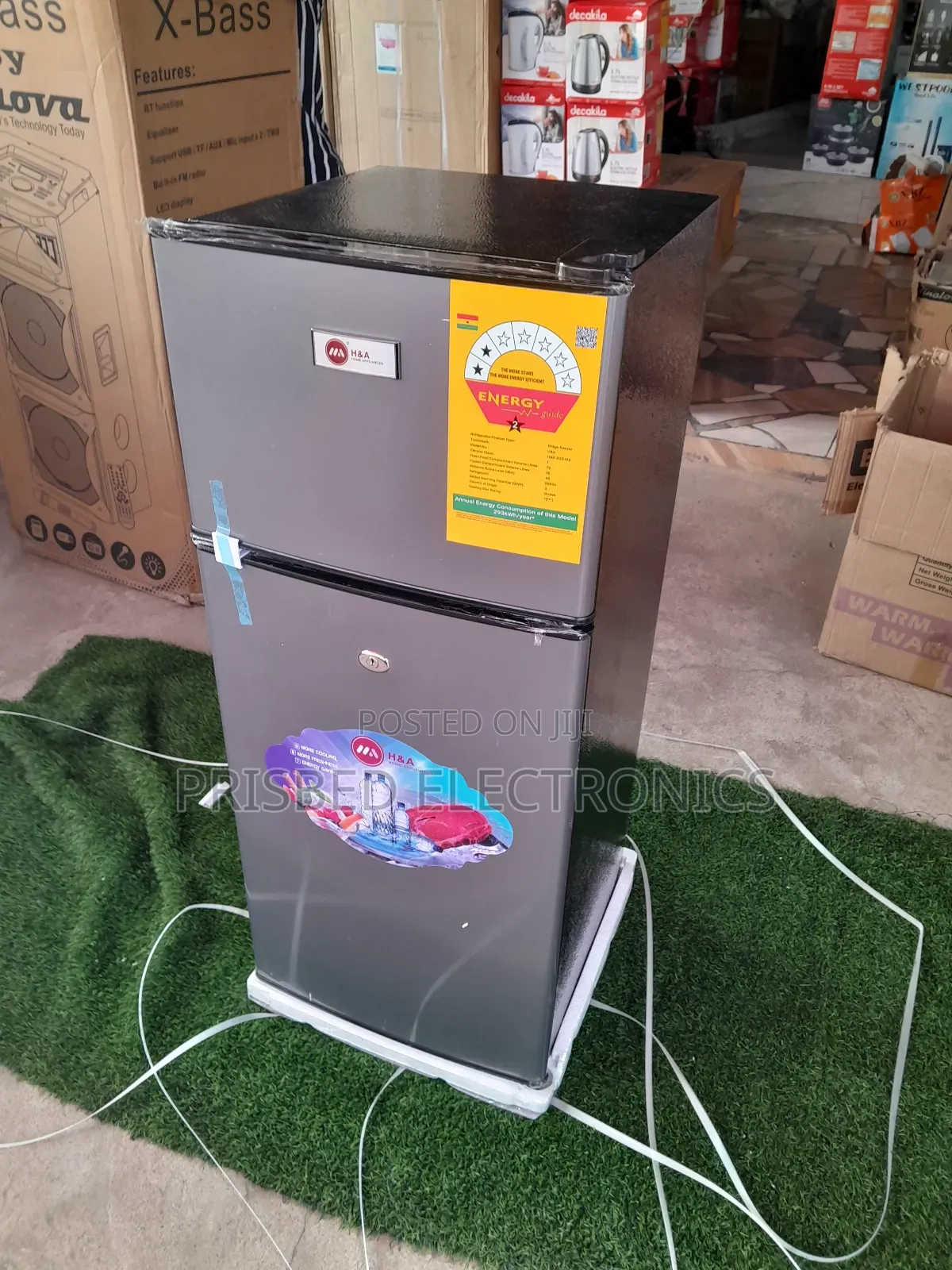 H a Table Top Double Door Fridge 102 Litres Top Freezer