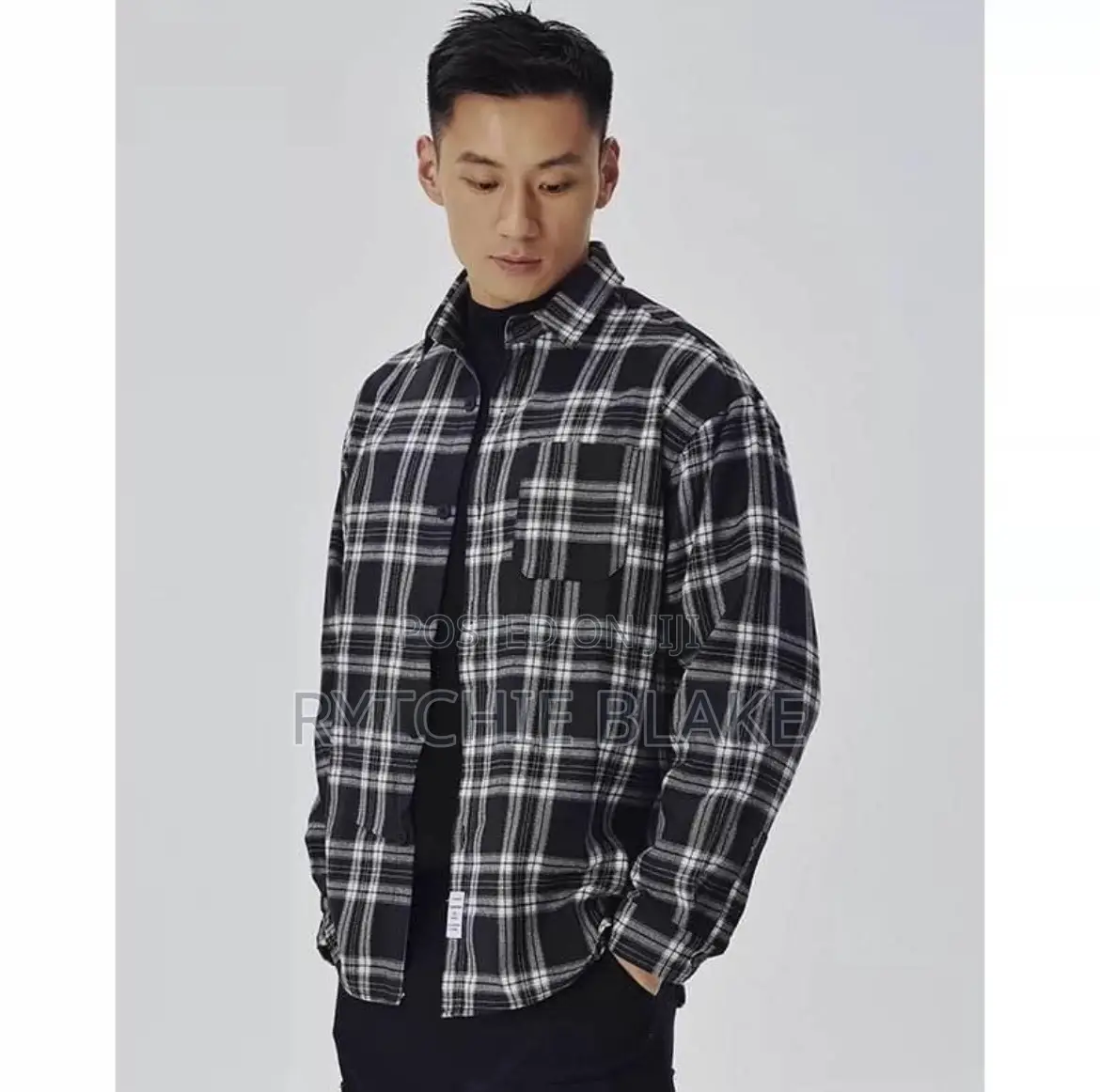 Men Casual Check Shirt Size M