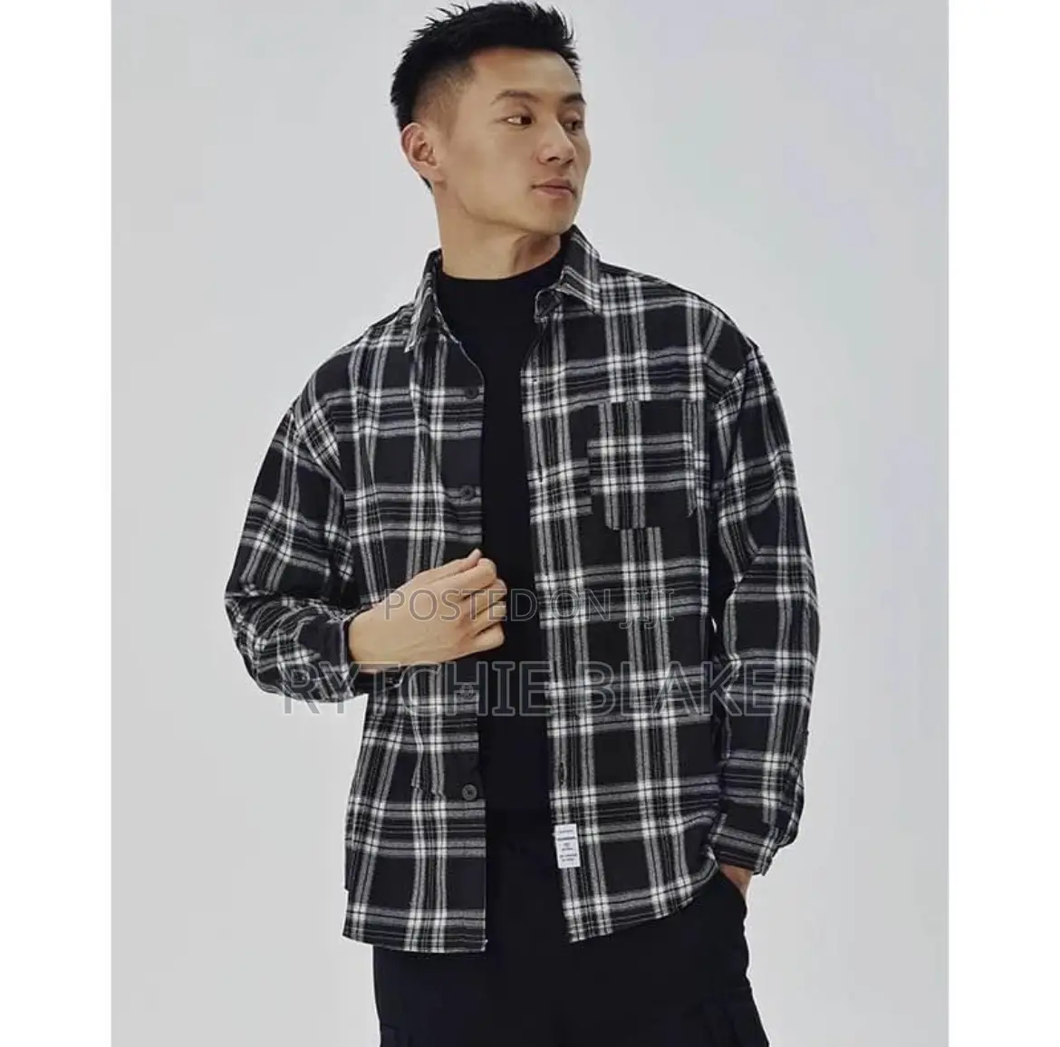 Men Casual Check Shirt Size M