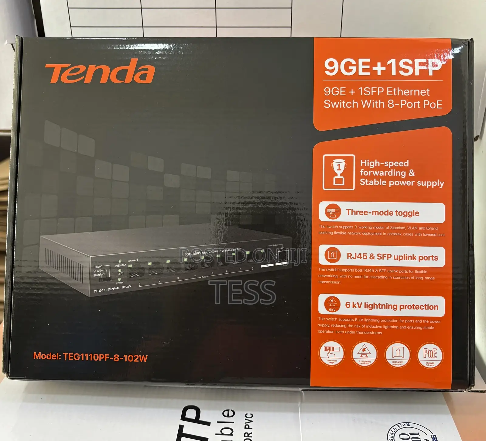 Tenda 8 Port Gigabit Poe Switch Teg1110pf-8-102w