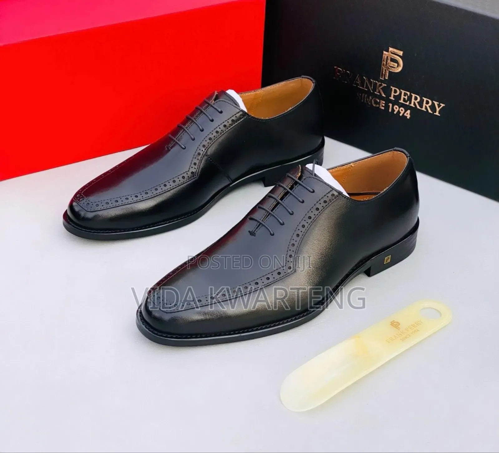 Frank Perry Office Wear Black Leather Shoes